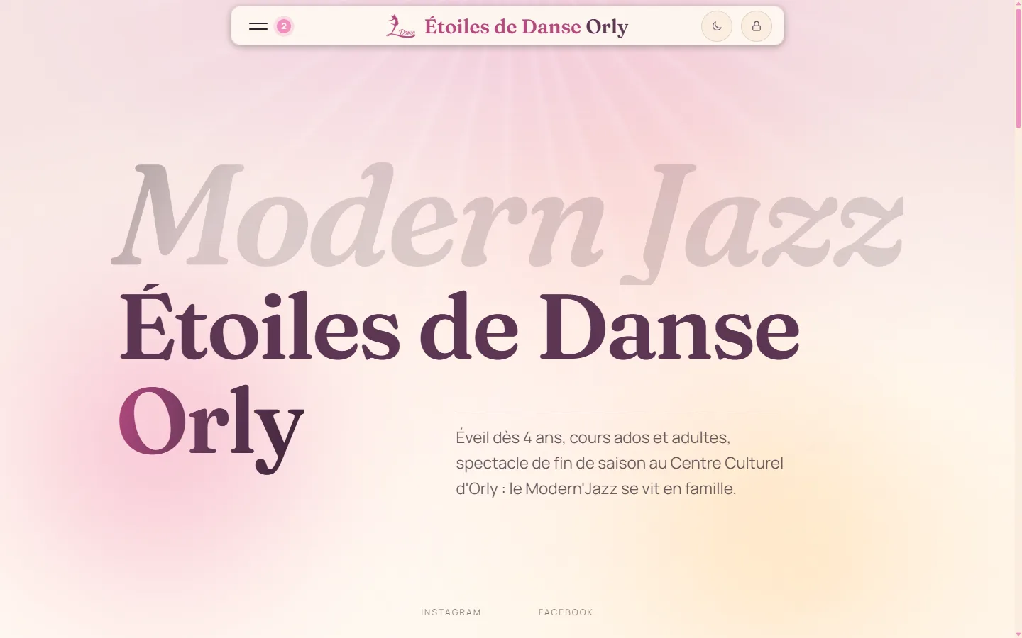 Page d'accueil d'Étoiles de Danse Orly